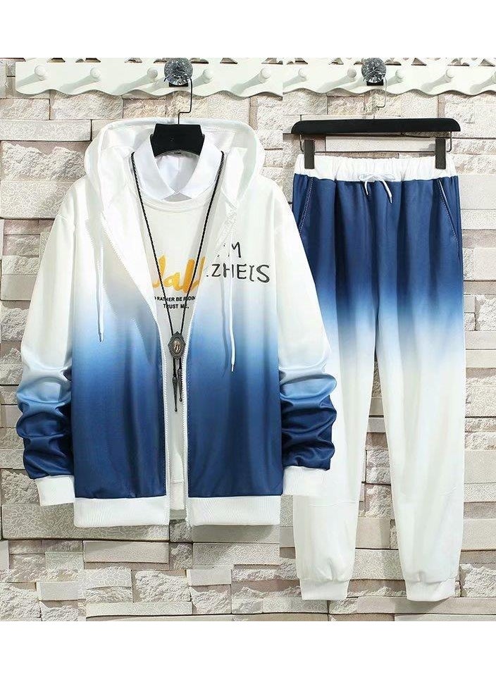 NIBEMINENT - Men's youth thin track suit jacket and pants hoodie set - Image 1