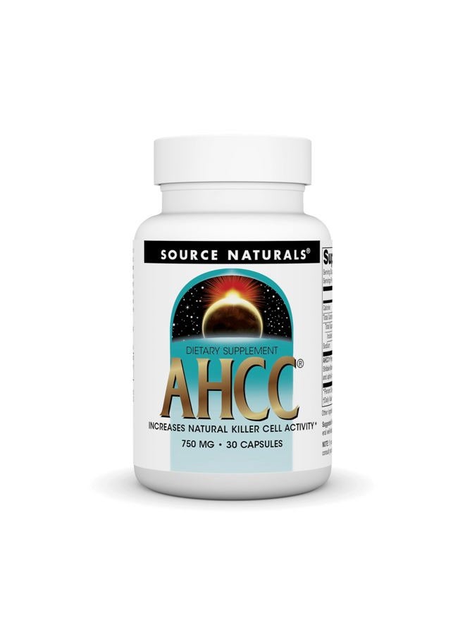 Source Naturals AHCC 750 ملغ يزيد من نشاط خلايا القاتل الطبيعي* - 30 كبسولة - Image 1