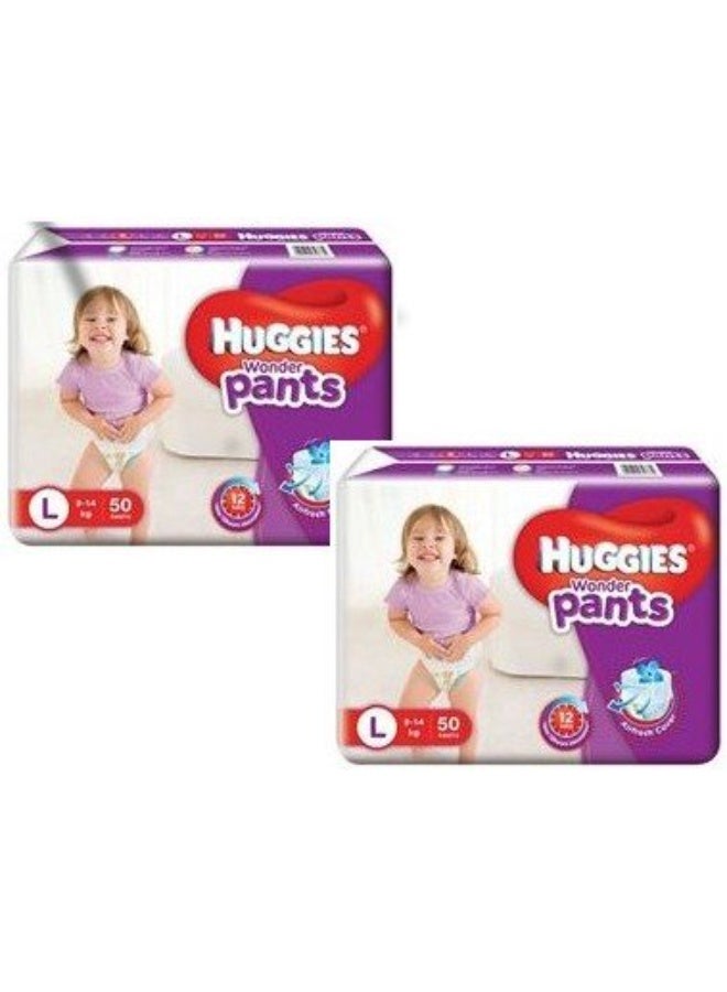 Huggies Wonder Baby Pants Large Size(2 Packs, 50 Count per Pack) - Image 1
