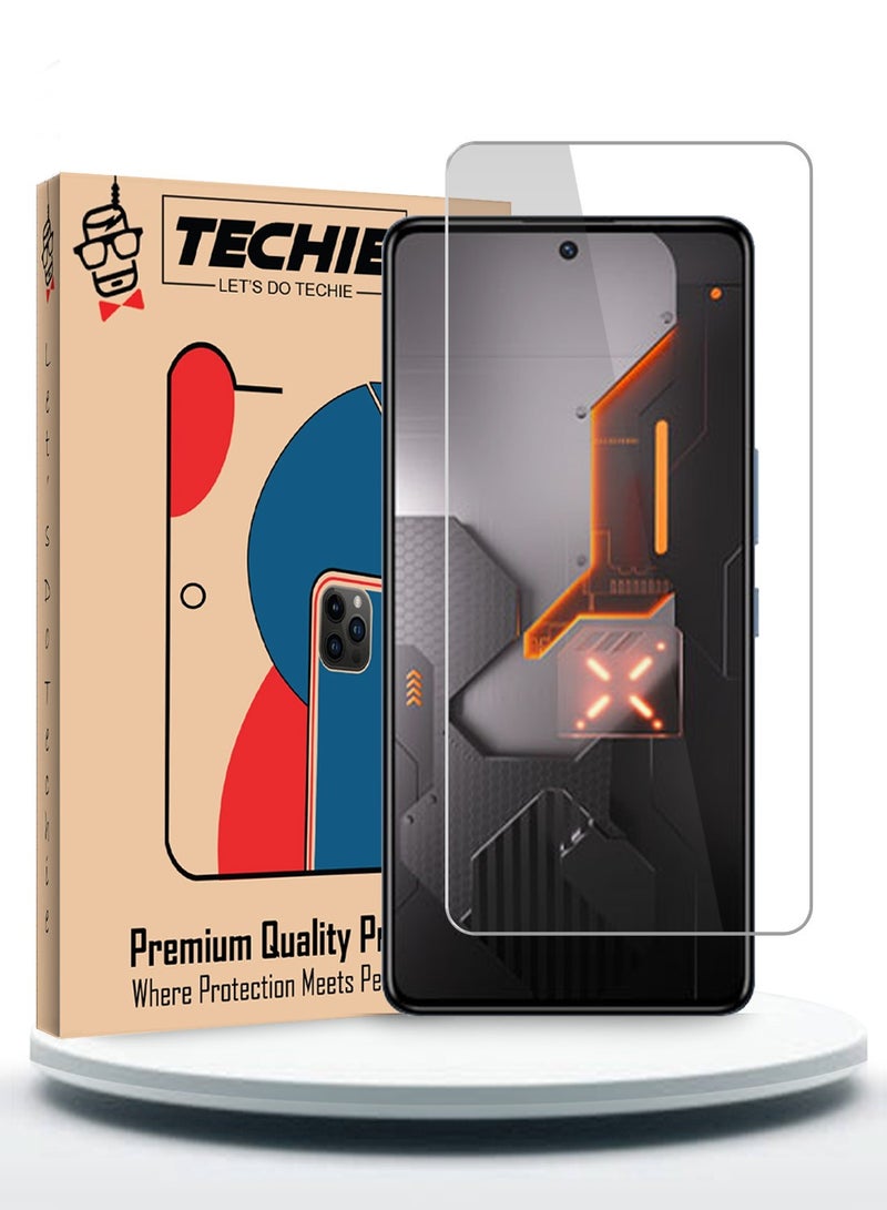 Techie HD Tempered Glass Screen Protector for Infinix GT 10 Pro - Anti Reflection Anti Bubbles 9H Hardness 0.33 mm Rounded Edges Easy Installation  - Image 1