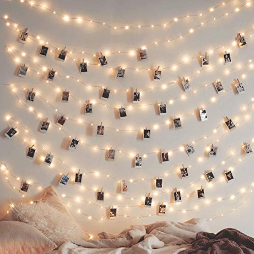 Twinkle Star أضواء خيوط الجنية النحاسية 200 LED بطول 66 قدم مع 8 أوضاع، تعمل بالطاقة من USB مع جهاز تحكم عن بعد لتزيين شجرة عيد الميلاد وحفلات الزفاف والاحتفالات المنزلية، أبيض دافئ - Image 1