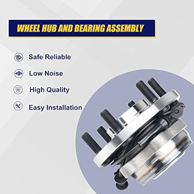 ريحني 515065 محمل العجلة الأمامية ومجموعة المحور متوافقة مع نيسان فرونتير باثفايندر إكسترا 4X4 4WD 20052018 سوزوكي إكواتور 2009 2010 2011 و2012 6 براغي WAbs - Image 3