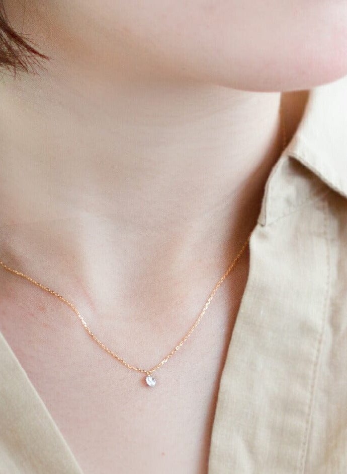 Luxuria 18K Gold Plated Stainless Steel Thin Chain Necklace, Elegant and Fashion Cubic Zirconia Inlaid, for Women Girls, Layered Chain, Christmas Jewelry, - Image 3