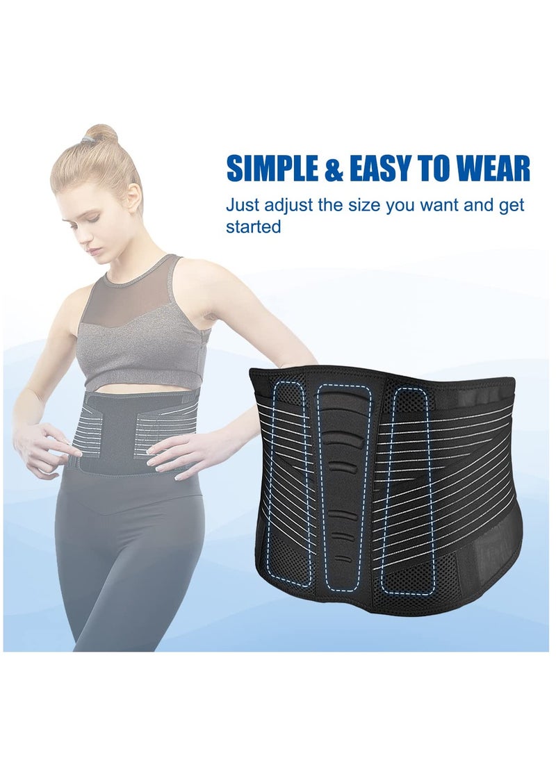 SYOSI Lower Back Support Brace Back Support Belt with 3 Large Stays for Men and Women Sciatica Back Pain Relief Brace with Hole Mesh Double Compression Size L Waist 37.4Inch to 42.5Inch  - Image 5