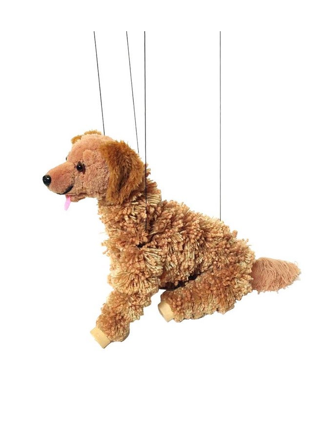Artisan Owl Golden Retriever Marionette Puppet - Yarn Dog with Wooden Feet, Detachable Strings (Brown) - Image 2