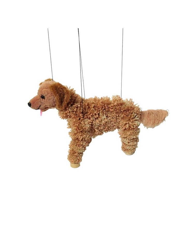 Artisan Owl Golden Retriever Marionette Puppet - Yarn Dog with Wooden Feet, Detachable Strings (Brown) - Image 3