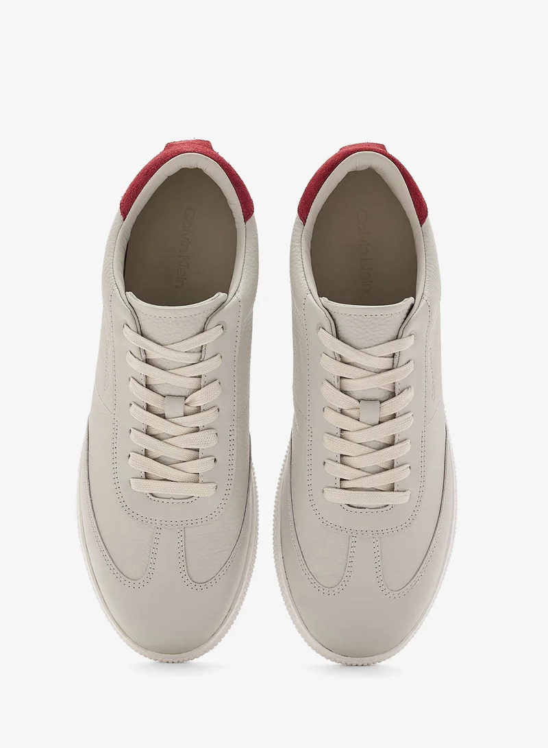 CALVIN KLEIN LOW LACE UP LEATHER TRAINERS