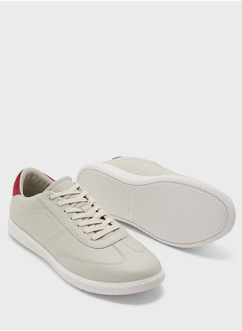 CALVIN KLEIN LOW LACE UP LEATHER TRAINERS