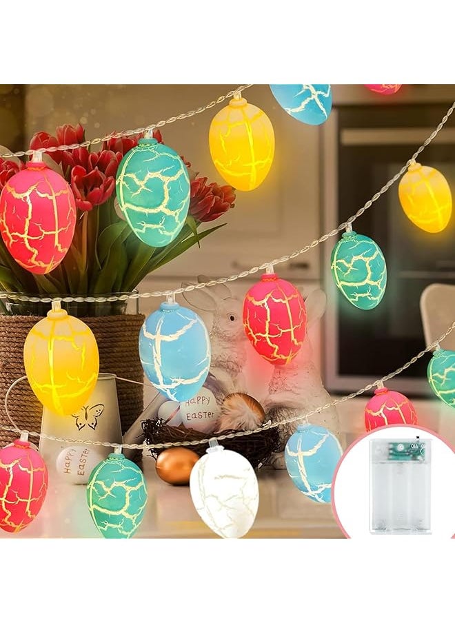 The Bros Easter Decorations,Easter Egg String Lights,9.84 ft 20 LED Easter Egg Shape Lights,Fairy String Lights Decorations for Easter Spring Theme Party for Bedroom Home Indoor Outdoor(Candy Color)  - Image 1