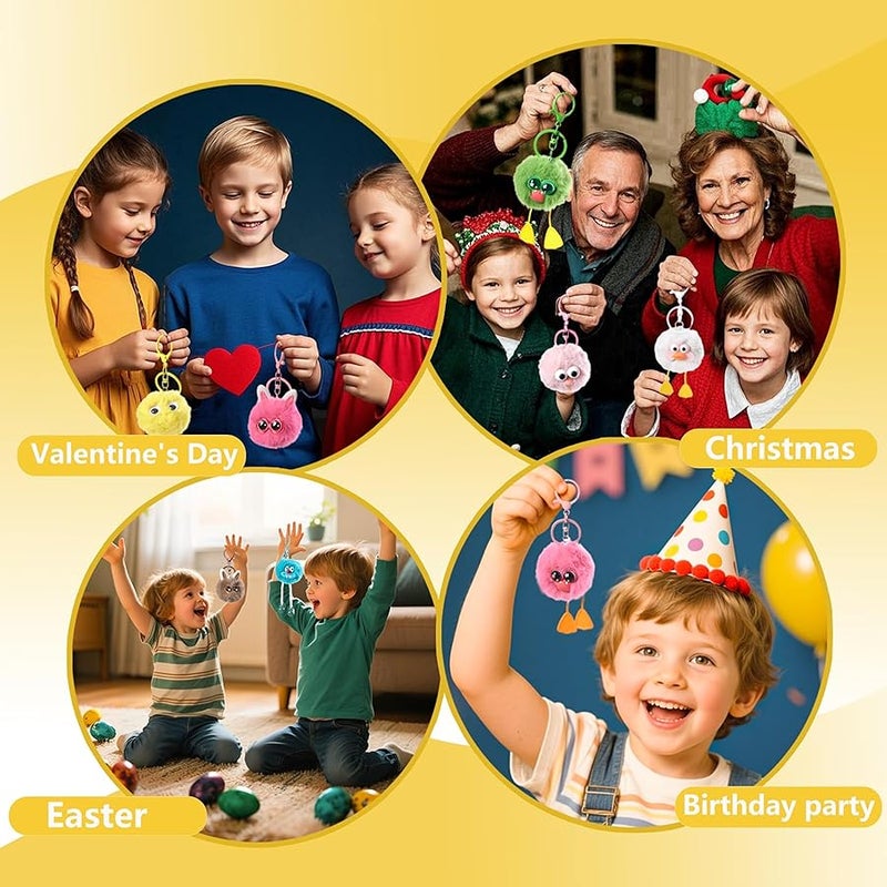 OMyFav 30PCS Party Favors Kids Keychains - Fun Keychain Cute Birthday Goodie Bags Stuffers for Kid Easter Egg Fillers for Kids Easter Egg Stuffers Classroom Prizes Key Chains Bulk Elementary Student Prizes - Image 4