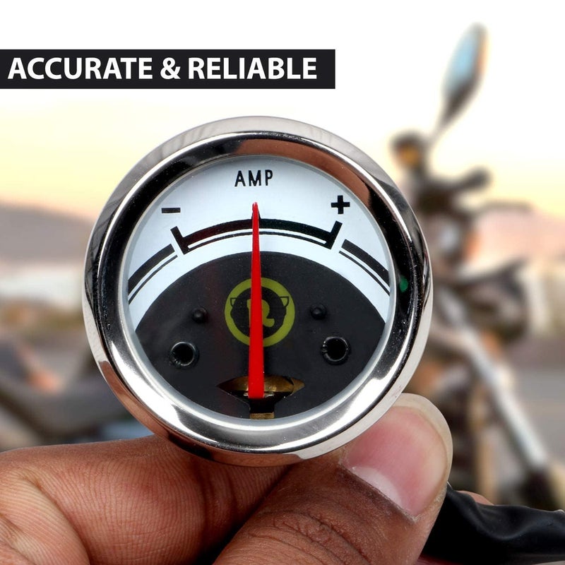 VTRUST Analog Ampere Meter 12V Ammeter Gauge Compatible for Royal Enfield Bullet, Classic, Electra & Standard 350cc/500cc Motorcycles - Image 2