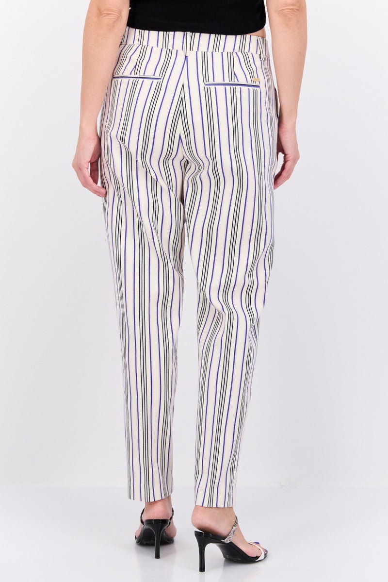 Scotch & Soda Women Regular Fit Stripe Lowry Slim Leg Pants, Multicolor - Image 4