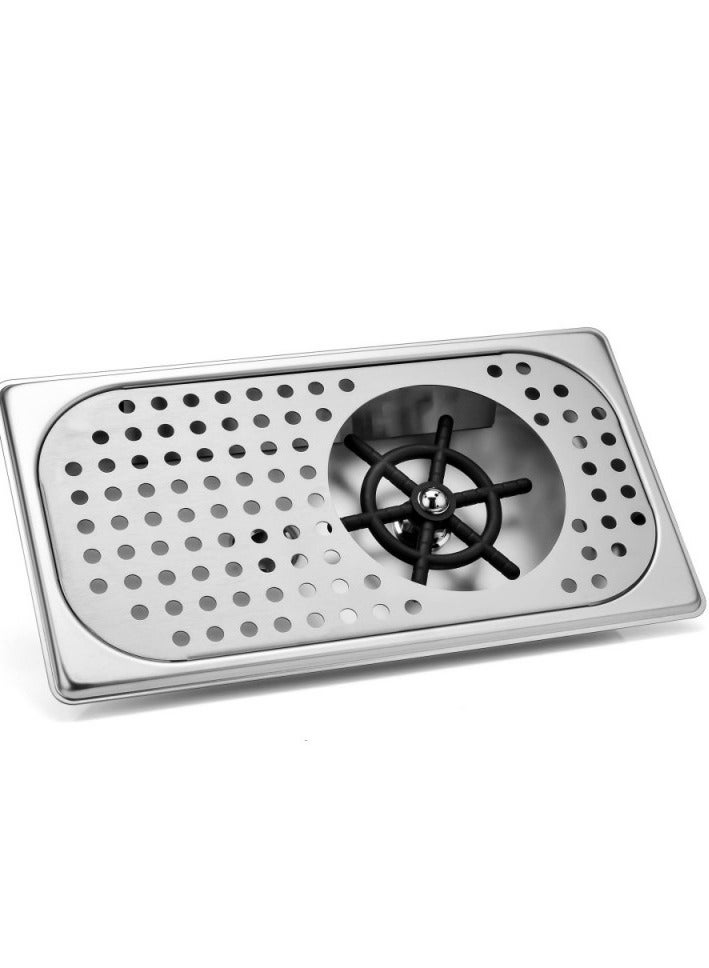 Pitcher RINSER with Side Sprays Drain and Drip Tray for Barista Coffee Bar Glass Cup Cleaner Milk Tea Washer Stainless Steel Kitchen Sink 17x32cm Compatible Replacement Part Espresso Machine - Image 1