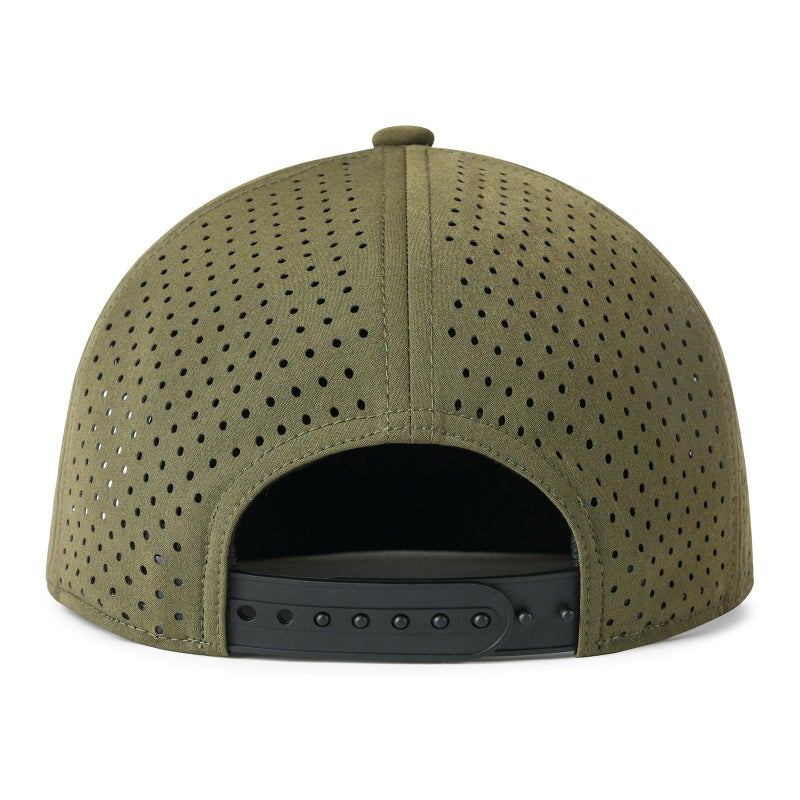FEINION Men Flat Brim Adjustable Performance Hat Snapback Laser Perforated Baseball Cap (Army Green) - Image 5