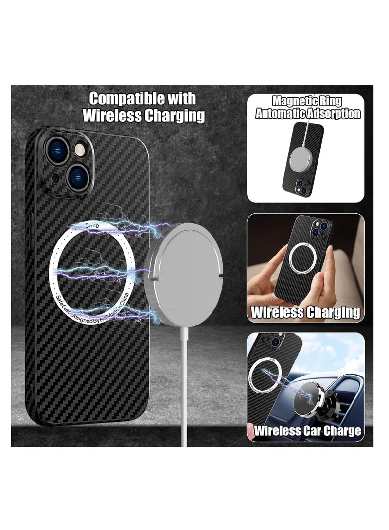 Aookay Magnetic Case for iPhone 16 Pro Max Case, Carbon Fiber Slim Ultra Thin Aramid Fiber Anti-Scratch Shockproof Phone Case (Navy Blue) - Image 3