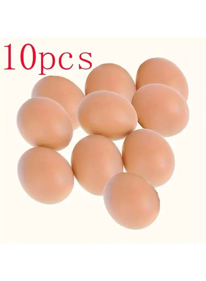 10 Pcs Realistic Artificial Easter Eggs Plastic Feather Free Decorations Multi Holiday - Image 1
