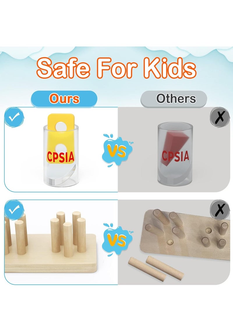 فلوشرينيك مجموعة ألعاب فرز الأشكال التعليمية الخشبية، مجموعة ألعاب أطفال ما قبل المدرسة للأطفال، ألعاب فرز خشبية للتكديس للأطفال الصغار والأطفال في مرحلة ما قبل المدرسة، ألعاب تعليمية، فارز أشكال التعرف على الألوان، ألغاز تعليمية هدية - Image 3