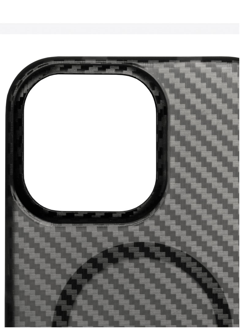 Carbon Case for iPhone 14 Pro, Plastic-coated Carbon, Solid Camera Protection, Shockproof, Enhanced Protection, Compatible with Magsafe and Wireless Charging