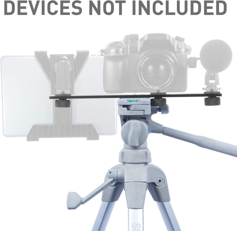iBOLT 10 inch Tripod Camera Slider Bar with 3 Camera (_ inch) Screw attachments- Great for Adding Additional Microphones, LED Lights, Camera Flash, Monitors, etc.- DSLR Cameras, GoPros, Video Cameras - Image 5