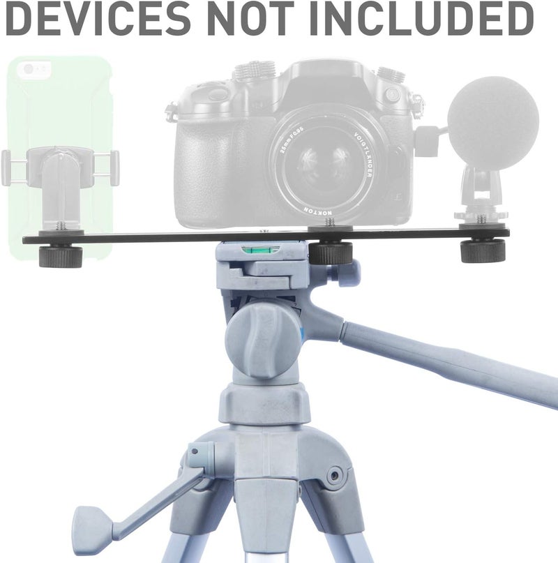 iBOLT 10 inch Tripod Camera Slider Bar with 3 Camera (_ inch) Screw attachments- Great for Adding Additional Microphones, LED Lights, Camera Flash, Monitors, etc.- DSLR Cameras, GoPros, Video Cameras - Image 3
