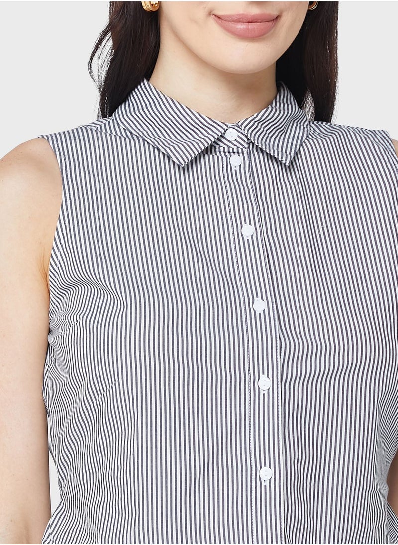 VERO MODA - Striped Button Down Shirt - Image 1