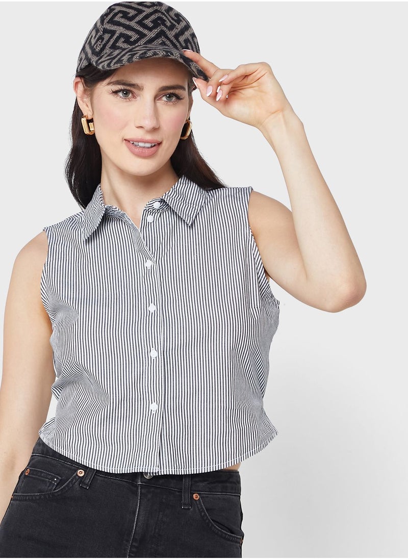 VERO MODA - Striped Button Down Shirt - Image 1