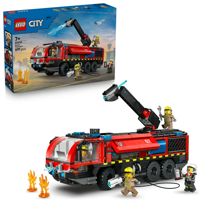 LEGO City Airport Fire Engine - Toy Truck Building Set 60499  (Age 7+, 691 Pieces)
