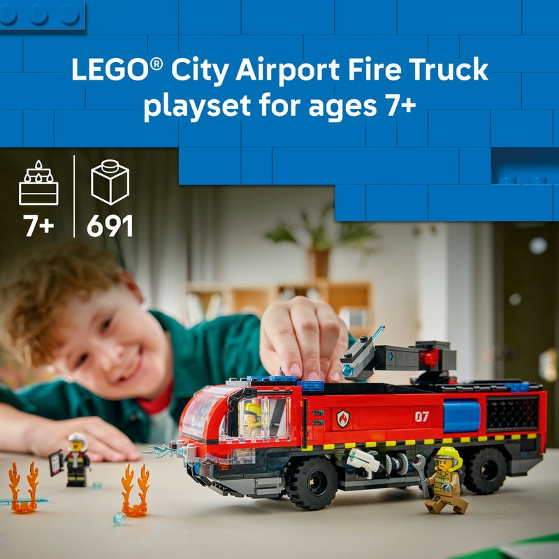 LEGO City Airport Fire Engine - Toy Truck Building Set 60499  (Age 7+, 691 Pieces) - Image 3