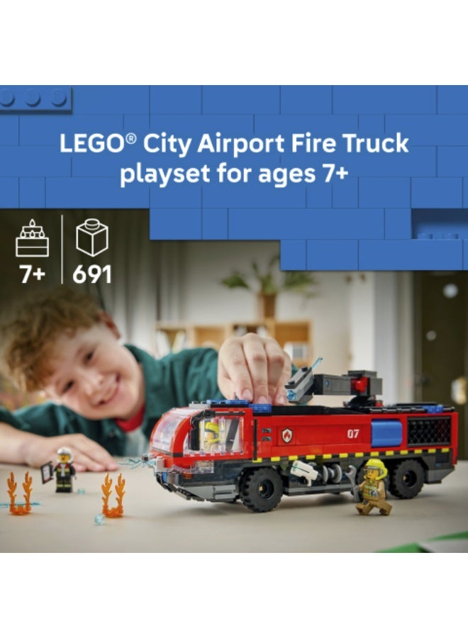 LEGO City Airport Fire Engine - Toy Truck Building Set 60499  (Age 7+, 691 Pieces) - Image 3
