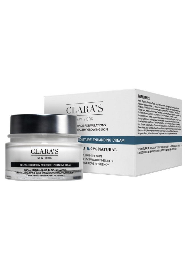 كلارا نيويورك | كريم الوجه النباتي بحمض الهيالورونيك | مع زبدة الشيا البانثينول | ترطيب مكثف، رطوبة معززة، ممتلئة وناعمة، غنية | تركيبة غير لزجة وسريعة الامتصاص | 50 مل صنع فينا - Image 1