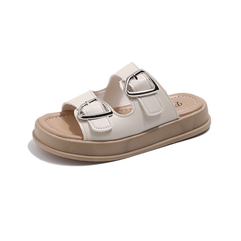Kids Summer Slippers Rivet Tiger 2024 Beige 