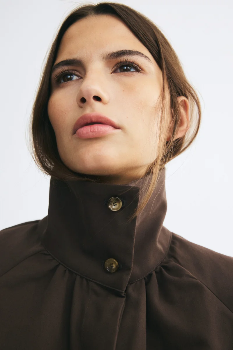 H&M  Balloon-sleeved funnel-collar jacket for Women | Best Price UAE
