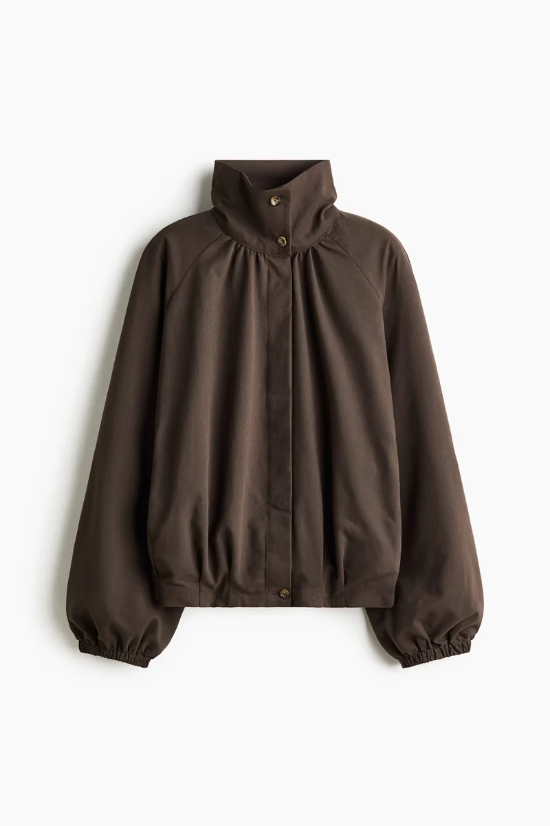 H&M  Balloon-sleeved funnel-collar jacket for Women | Best Price UAE