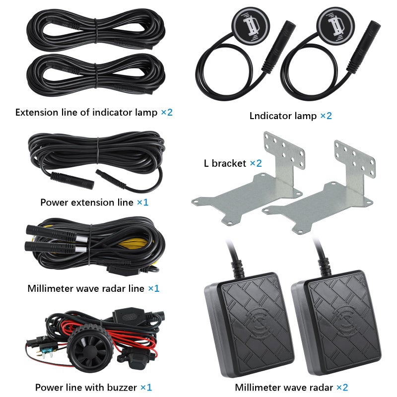 BlueDex Universal Blind Spot Monitoring Assistant DC12V Car Lane Changing Warning 24Ghz Millimeter Wave Sensor Detection System - Image 2