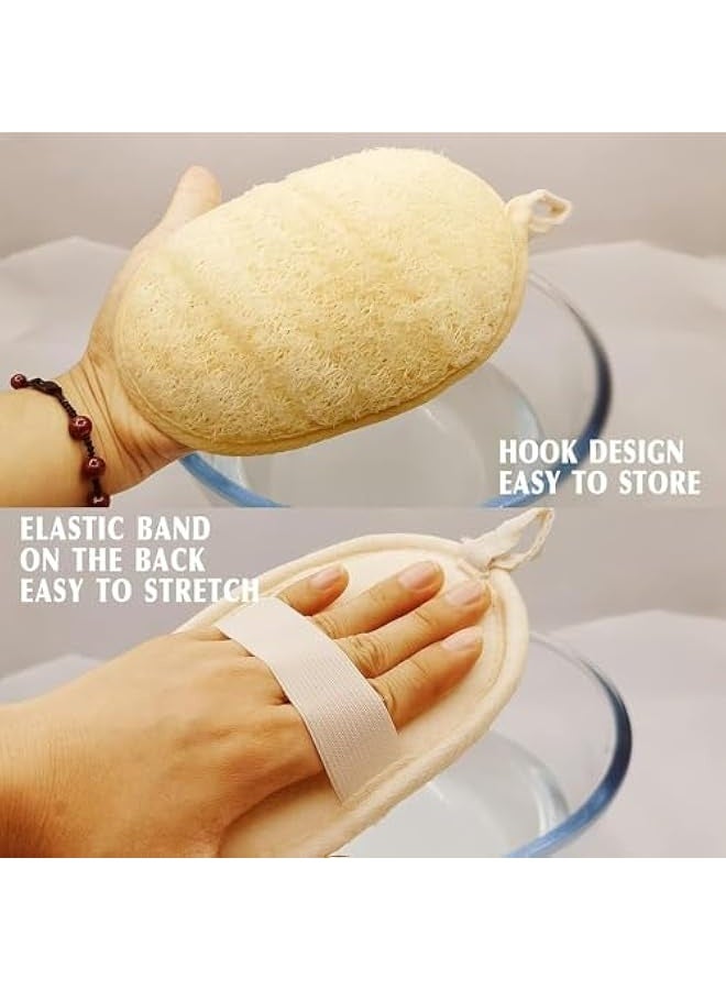 AMZSTRU Loofah Sponge Exfoliating Body Scrubber, Made with Natural Eco-Friendly and Biodegradable 4Pcs Shower Luffa for Clean and Vibrant Facial Skin Loofah Sponges with Soap - Image 5