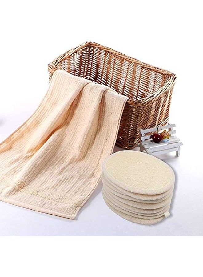 AMZSTRU Loofah Sponge Exfoliating Body Scrubber, Made with Natural Eco-Friendly and Biodegradable 4Pcs Shower Luffa for Clean and Vibrant Facial Skin Loofah Sponges with Soap - Image 2