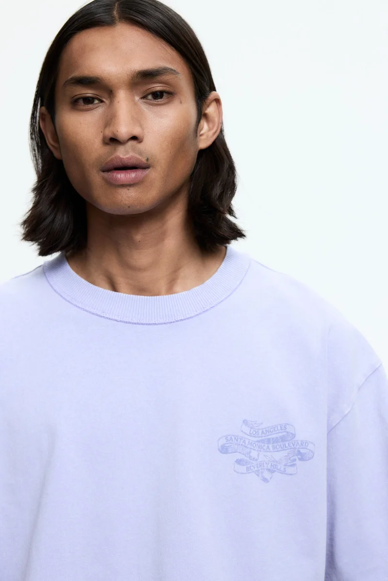 H&M  Loose Fit Printed T-shirt for Men | Best Price UAE
