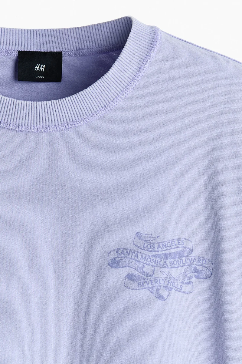 H&M  Loose Fit Printed T-shirt for Men | Best Price UAE
