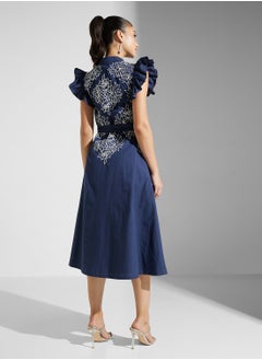 Frock and Frill Embellished Ruffles Midi Dress  - Image 2