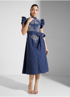 Frock and Frill Embellished Ruffles Midi Dress  - Image 4