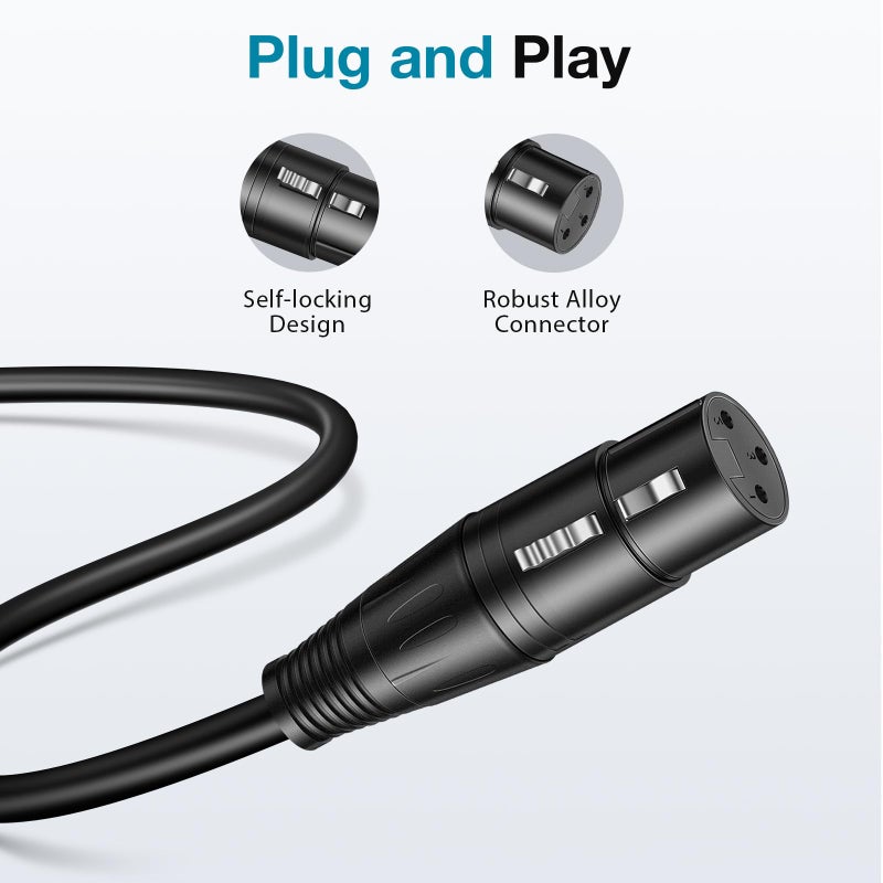 InnoGear XLR Microphone Cables, 6 Feet 2 Pack Oxygen-Free Copper Male to Female 3-Pin Balanced XLR Mic Cables Cord for Speaker Podcast Audio Mixer DMX Effector Amplifier Sound Card, Black - Image 5