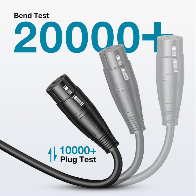 InnoGear XLR Microphone Cables, 6 Feet 2 Pack Oxygen-Free Copper Male to Female 3-Pin Balanced XLR Mic Cables Cord for Speaker Podcast Audio Mixer DMX Effector Amplifier Sound Card, Black - Image 3