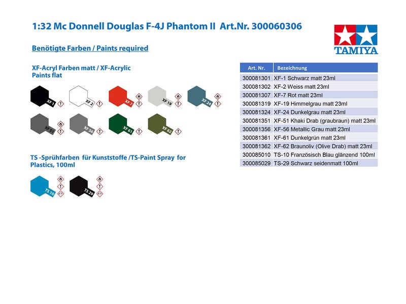Tamiya 1/32 F4J Phantom II, TAM60306 - Image 4