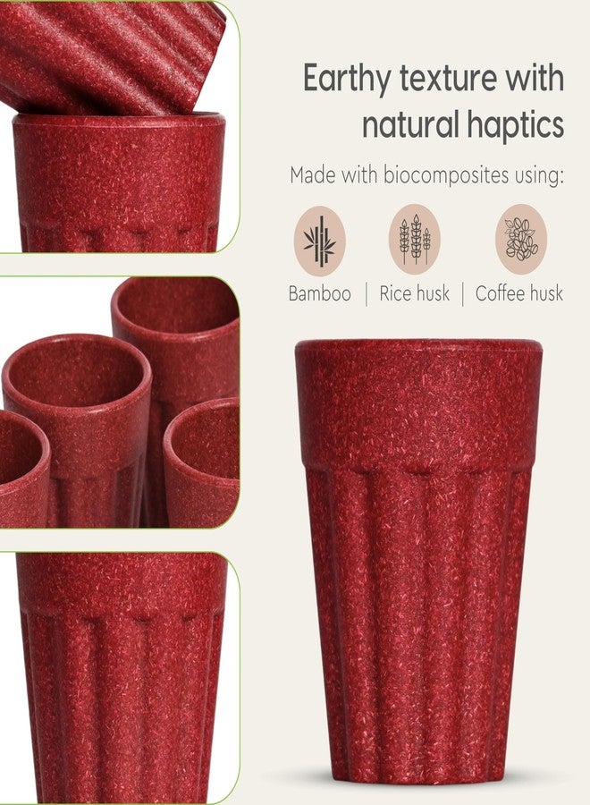 eha Set of 6 Earth-Friendly Cutting Chai Cups | 100 ml | Coffee Cup Made with Rice Husk & Bamboo Fibers | Microwave Safe Tea Set |Hot & Cold Coffee Mug, Milk & Tea Cup Set| Cora Color - Image 5