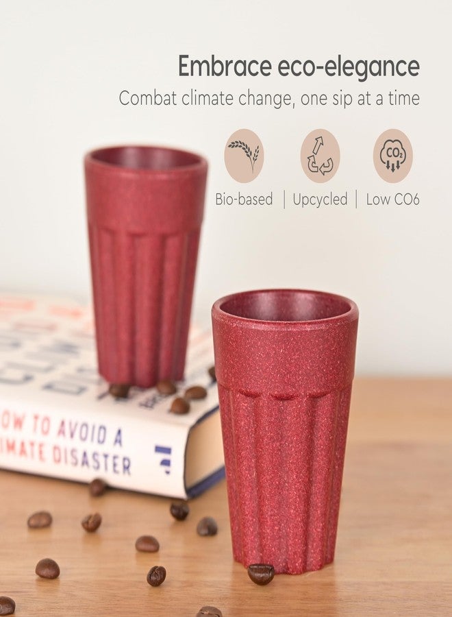 eha Set of 6 Earth-Friendly Cutting Chai Cups | 100 ml | Coffee Cup Made with Rice Husk & Bamboo Fibers | Microwave Safe Tea Set |Hot & Cold Coffee Mug, Milk & Tea Cup Set| Cora Color - Image 3