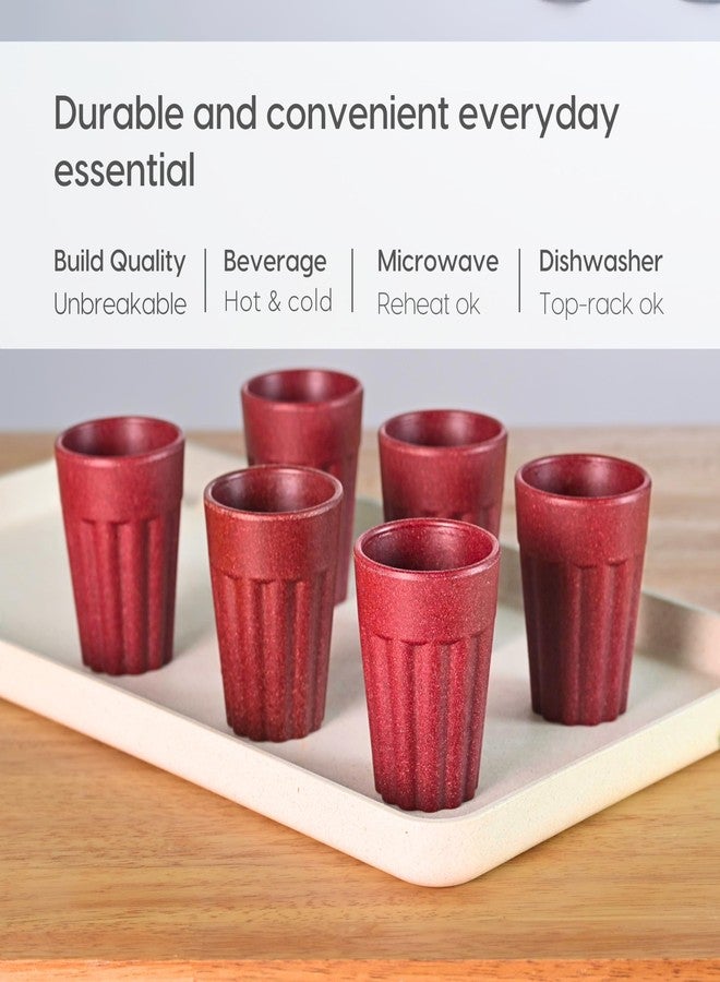eha Set of 6 Earth-Friendly Cutting Chai Cups | 100 ml | Coffee Cup Made with Rice Husk & Bamboo Fibers | Microwave Safe Tea Set |Hot & Cold Coffee Mug, Milk & Tea Cup Set| Cora Color - Image 4