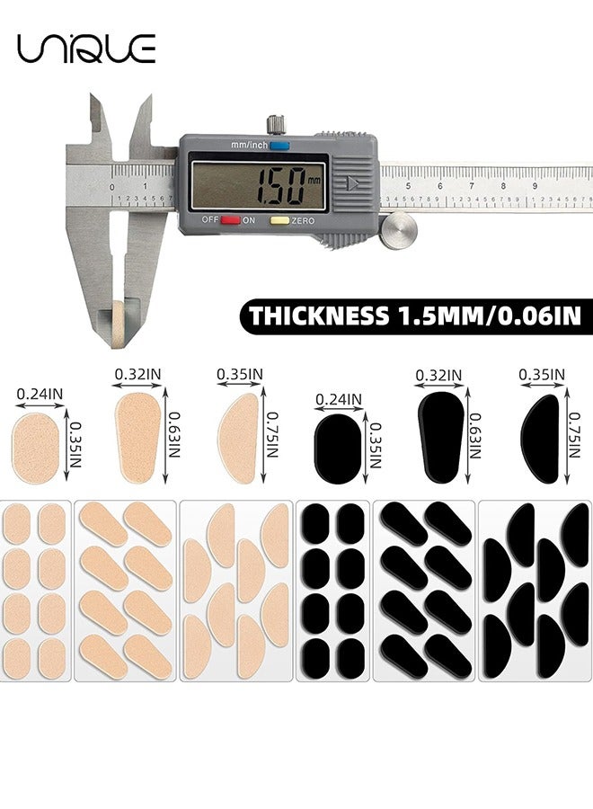 Unique 48 Pcs Glasses Nose Holder Soft EVA Sponge Pad Comfortable and Lightweight - No Pressure Marks - Nose Holder Not Take Off Makeup and Non Slip Frame Nose Patch - for Sunglasses, Glasses, Children's Glasses (1.5 mm) - Image 2