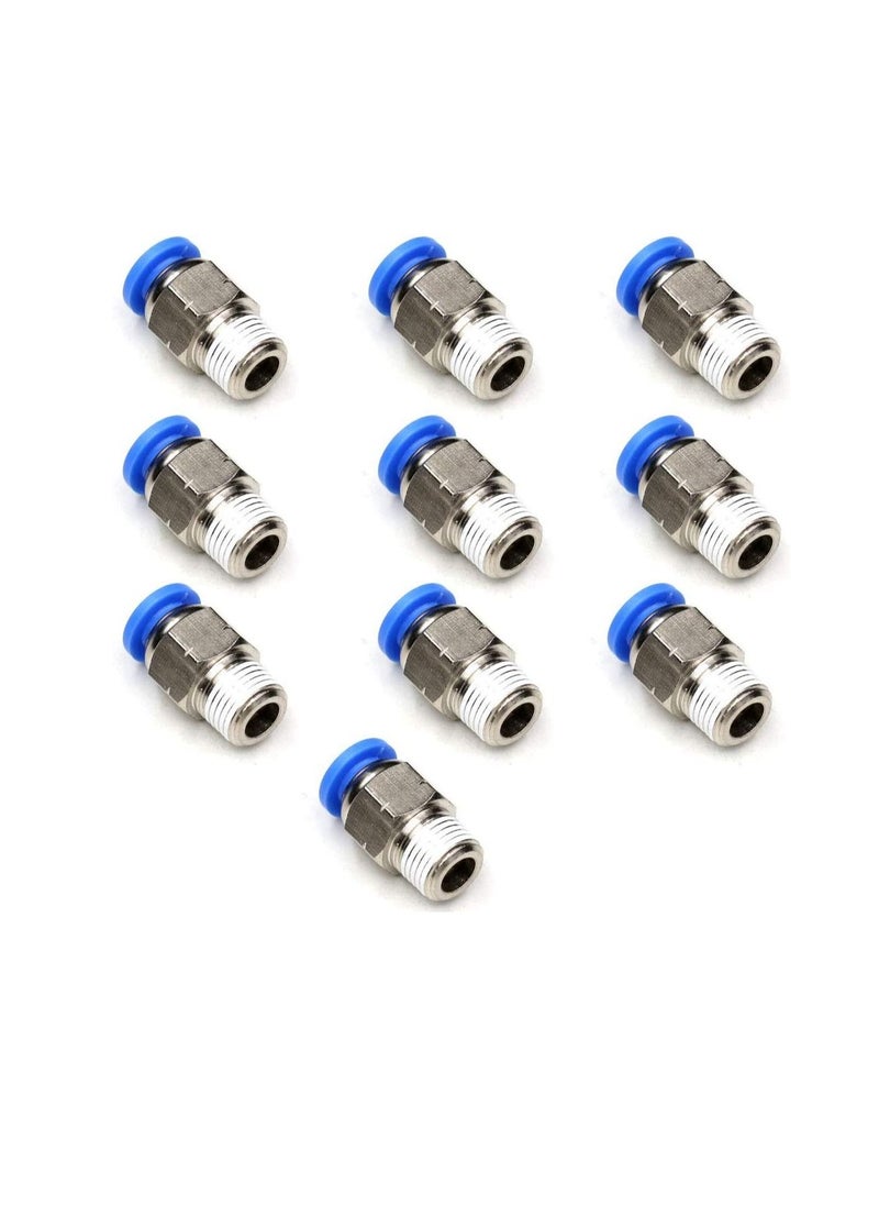 Generic - PU Pipe Fittings Polyurethane Pneumatic Pipe Push in to Connect Fittings Male Socket Pack of 5, 12mmx1/4" - Image 1