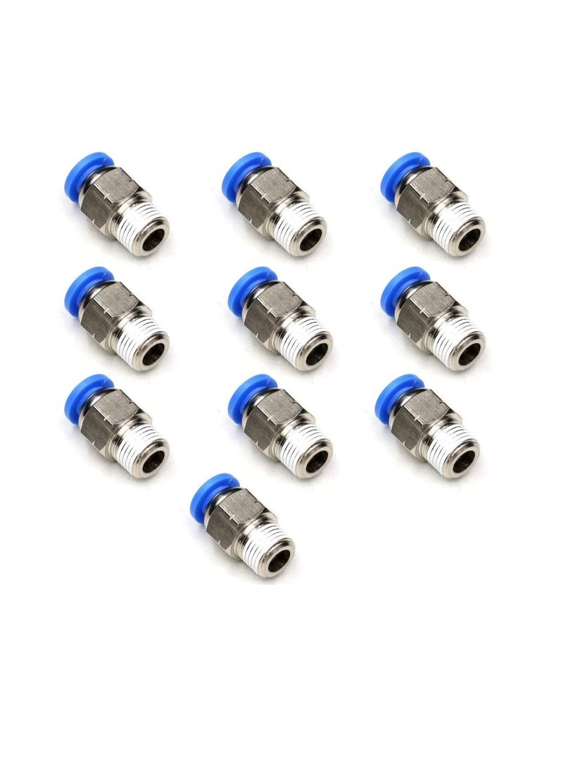 Generic - PU Pipe Fittings Polyurethane Pneumatic Pipe Push in to Connect Fittings Male Socket Pack of 5, 12mmx1/4" - Image 1