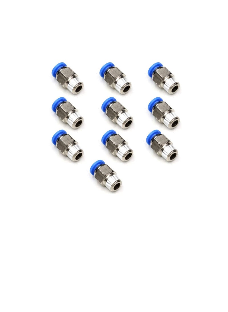 Generic - PU Pipe Fittings Polyurethane Pneumatic Pipe Push in to Connect Fittings Male Socket Pack of 5, 12mmx1/4" - Image 1